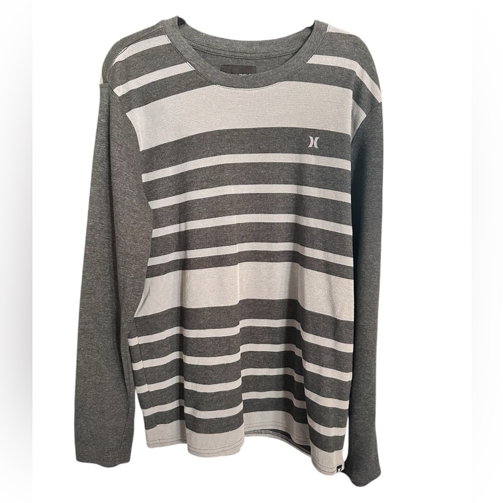 Hurley long sleeve crew neck, striped thermal. Size XL
